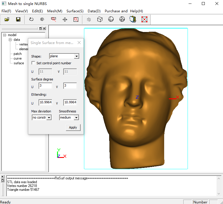 Tutorial 11 - Fit mesh to NURBS surface by specifying shape type. (  Command: _RsMesh2Surf in RhinoResurf for Rhino 4 or 5)